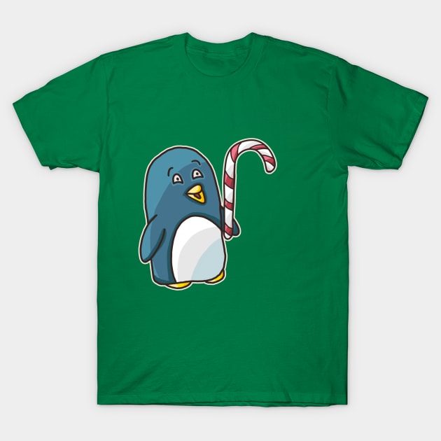 Christmas Penguin T-Shirt by nonbeenarydesigns